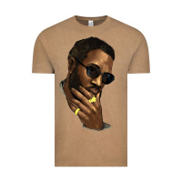 Vintage Coffee black man Vintage Tee - NancyCooperArtShop