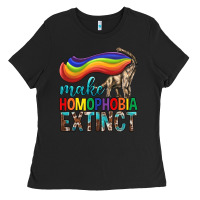 Black Lgbtq Make Homophobia Extinct Ladies Tee - BundleAndBundleShop