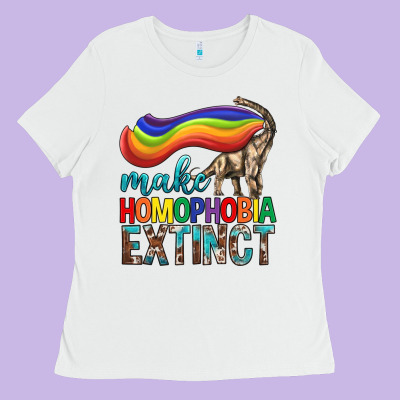 Lgbtq Make Homophobia Extinct Ladies Tee Designed By Bundleandbundleshop