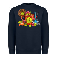 Navy Softball Coffee Mug Heavyweight Sweatshirt - FaDigitalArtStudio
