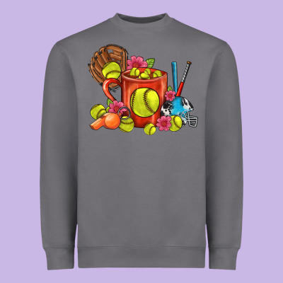 Softball Coffee Mug Heavyweight Sweatshirt Designed By Fadigitalartstudio