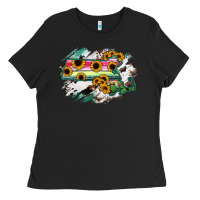 Black Massachusetts State Map Ladies Tee - RanaPortraitStore