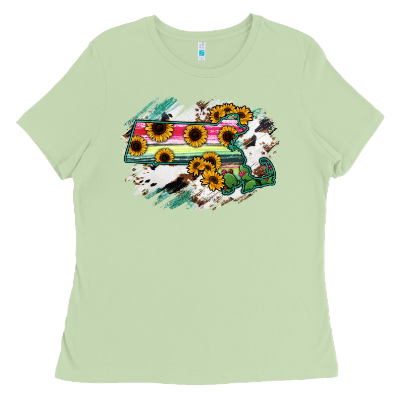 Massachusetts State Map Ladies Tee by RanaPortraitStore | Teevron
