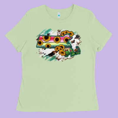 Massachusetts State Map Ladies Tee Designed By Ranaportraitstore