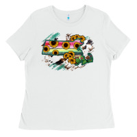 White Massachusetts State Map Ladies Tee - RanaPortraitStore