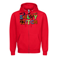 Red salty witch Zipper Hoodie - BundleAndBundleShop