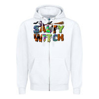 White salty witch Zipper Hoodie - BundleAndBundleShop