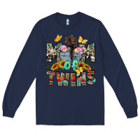 Navy mom of twins girls mother's day Long Sleeve Tee - CowGirlArtShop