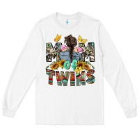 White mom of twins girls mother's day Long Sleeve Tee - CowGirlArtShop
