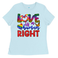 Baby Blue Love İs a Human Right Ladies Tee - BundleAndBundleShop