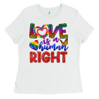 White Love İs a Human Right Ladies Tee - BundleAndBundleShop