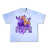Grape Ice Hope lavender ribbon all cancers Urban Heavy Tee - NancyCooperArtShop