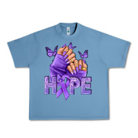 Hope Lavender Ribbon All Cancers Urban Heavy Tee | Teevron