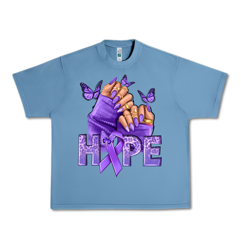 Hope Lavender Ribbon All Cancers Urban Heavy Tee by NancyCooperArtShop | Teevron