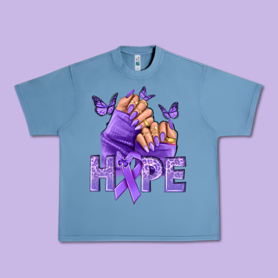 Hope Lavender Ribbon All Cancers Urban Heavy Tee Designed By Nancycooperartshop