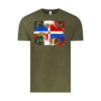 Vintage Olive Mexican and Puerto Rico Flag Vintage Tee - texasbilliewilder