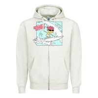 Oatmeal Heather Rocket Power Otto Woogidy Woogidy Surfs Up Zipper Hoodie - tuanDangUi