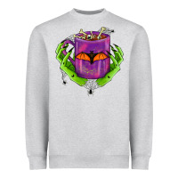 Heather Grey Halloween Coffee Cup With Hands Heavyweight Sweatshirt - FaDigitalArtStudio