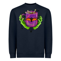 Navy Halloween Coffee Cup With Hands Heavyweight Sweatshirt - FaDigitalArtStudio