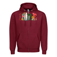 Burgundy christmas penguin love Zipper Hoodie - FaDigitalArtStudio