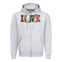 Heather Grey christmas penguin love Zipper Hoodie - FaDigitalArtStudio