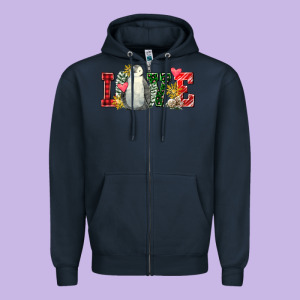 Christmas Penguin Love Zipper Hoodie Designed By Fadigitalartstudio