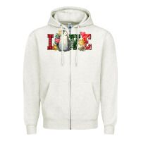 Oatmeal Heather christmas penguin love Zipper Hoodie - FaDigitalArtStudio