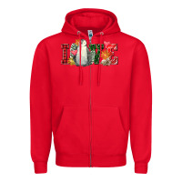 Red christmas penguin love Zipper Hoodie - FaDigitalArtStudio