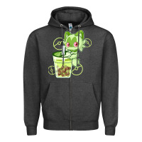 Charcoal Heather sprigatito matcha bubble classic . Zipper Hoodie - tuanDangUi