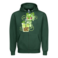Sports Green sprigatito matcha bubble classic . Zipper Hoodie - tuanDangUi