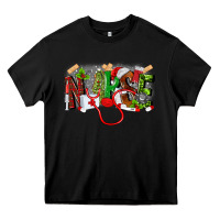 Black nurse christmas Heavy Core Tee - MaliasSmallBusiness