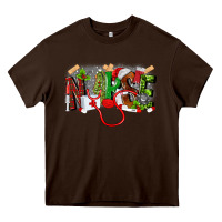 Chocolate Brown nurse christmas Heavy Core Tee - MaliasSmallBusiness