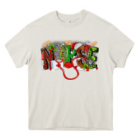 Cream nurse christmas Heavy Core Tee - MaliasSmallBusiness