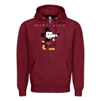 Burgundy michael the mouse Zipper Hoodie - tuanDangUi