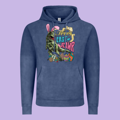 Happy Easter Day T-rex Vintage Hoodie Designed By Nancycooperartshop