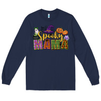 Navy spooky mama Long Sleeve Tee - CowGirlArtShop