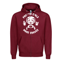 Burgundy pretty girls make graves Zipper Hoodie - tuanDangUi