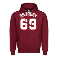 Burgundy letterkenny shoresy 69   shoresy Zipper Hoodie - tuanDangUi