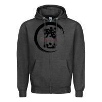 Charcoal Heather zanshin   remaining mind Zipper Hoodie - tuanDangUi