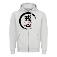 Dove Grey zanshin   remaining mind Zipper Hoodie - tuanDangUi
