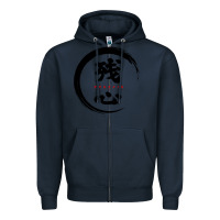 Navy zanshin   remaining mind Zipper Hoodie - tuanDangUi