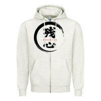 Oatmeal Heather zanshin   remaining mind Zipper Hoodie - tuanDangUi