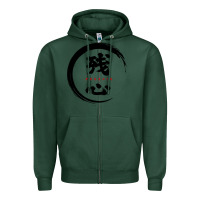 Sports Green zanshin   remaining mind Zipper Hoodie - tuanDangUi