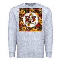 Heather Grey joy to the world christmas cow Premium Sweatshirt - LillyAllenDesigns
