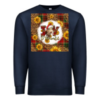 Navy joy to the world christmas cow Premium Sweatshirt - LillyAllenDesigns