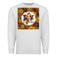 Oatmeal Heather joy to the world christmas cow Premium Sweatshirt - LillyAllenDesigns