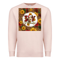Pale Pink joy to the world christmas cow Premium Sweatshirt - LillyAllenDesigns