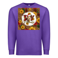 Purple joy to the world christmas cow Premium Sweatshirt - LillyAllenDesigns