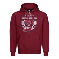 Burgundy Tang Soo Do Hoodie Martial Arts Gift Dragon Korean Zipper Hoodie - tuanDangUi