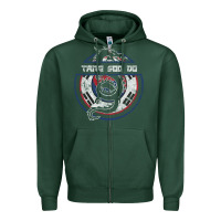 Sports Green Tang Soo Do Hoodie Martial Arts Gift Dragon Korean Zipper Hoodie - tuanDangUi
